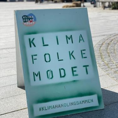 Skilt hvor der står Klimafolkemødet